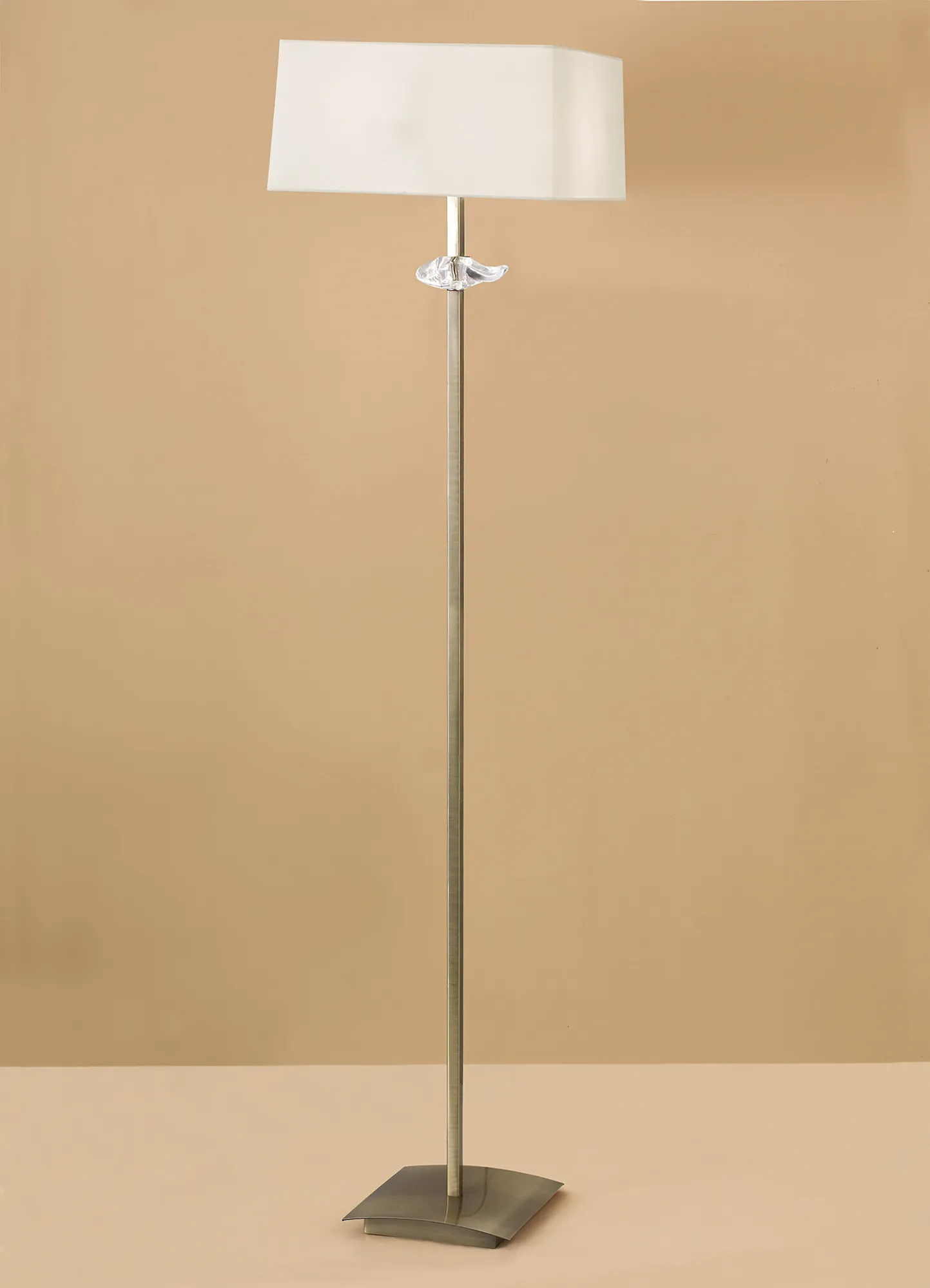 Akira Antique Brass-Cream Floor Lamps Mantra Shaded Floor Lamps